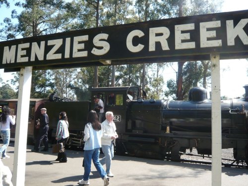 Where we got on - the Puffing Billy steam train is just beyond